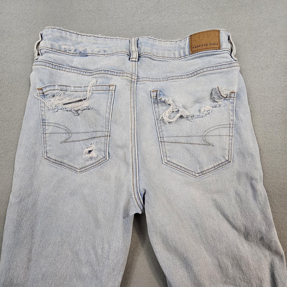 American Eagle Jeans Womens 6 Distressed Ripped High Rise Strigid Denim Pants‎ - Picture 10 of 11